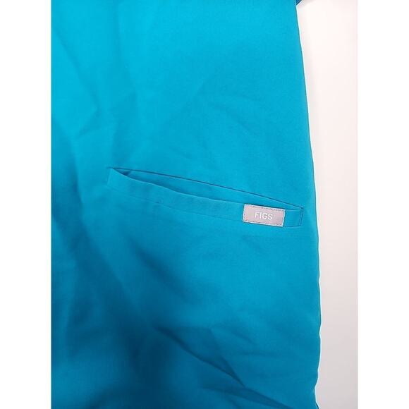 Figs Technical Collection Scrub Top Womens XL Teal V-Neck Medical Healthcare - Picture 3 of 4